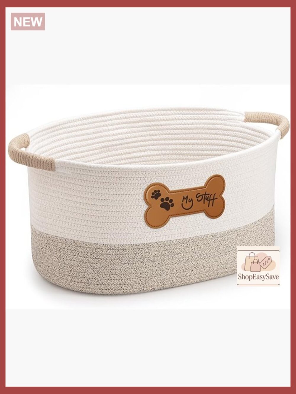 Cotton Rope Woven Storage Basket Pet Toy Organizer Portable Foldable Handle